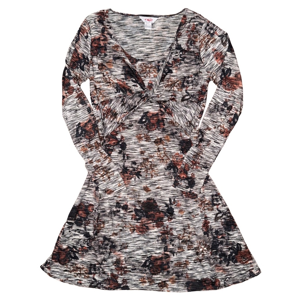 Roper‎ Floral Print Long Sleeve Dress Y2K Coastal Cowgirl Western Rodeo Retro